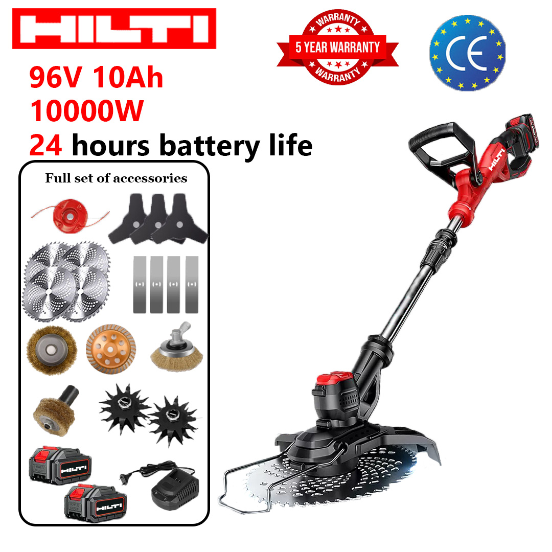 Model de lux: putere de 10000W, autonomie a bateriei de 24 de ore (cadou: baterie litiu de 96V 10Ah * 2 + lamă de ferăstrău din aliaj * 4 + lamă dreaptă * 4 + lamă triunghiulară * 3 + cap de tăiere din aliaj * 1 + cap de lustruire * 2 + cap de lustruire a țevilor * 1 + cap de lustruire din aliaj * 1 + cap mare de perie de sârmă pentru îndepărtarea ruginii * 1 + încărcător rapid * 1)